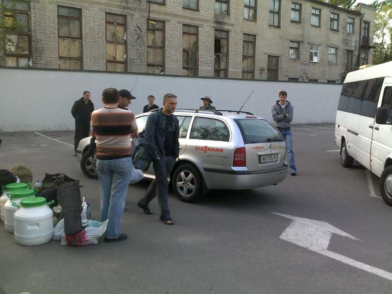 Погрузка в автобусы